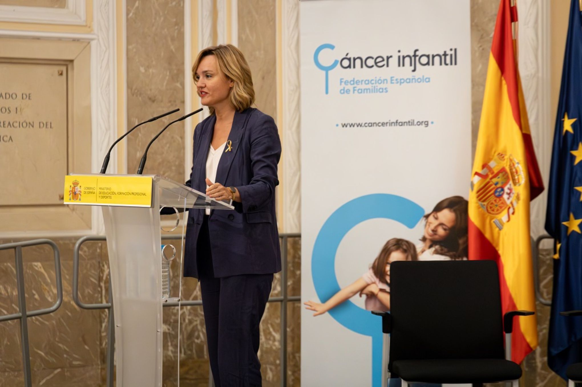 Pilar Alegría interviene en la presentación del proyecto ‘Formación para docentes de alumnado con cáncer’