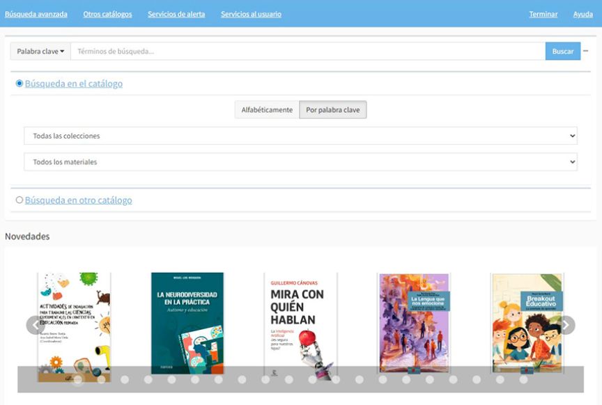 Enlace al catálogo de la Biblioteca de Educación