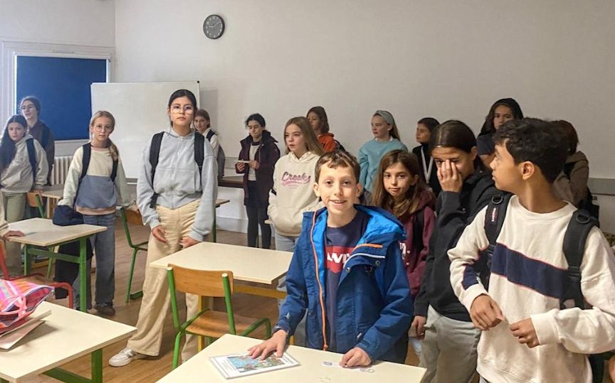 El grupo de alumnas y alumnos de 6ème de la sección española