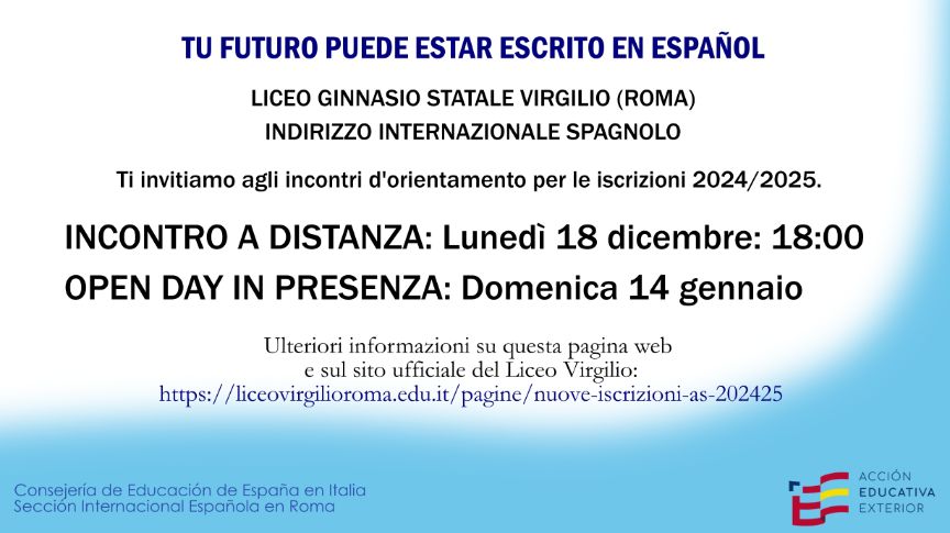 Anuncio del encuentro virtual de orientación de 18/12/2023
