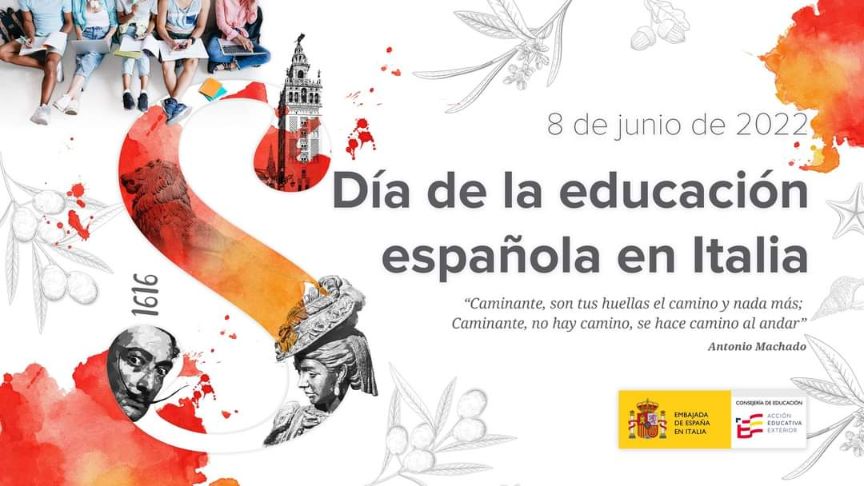 Cartel del Día de la educación española en Italia