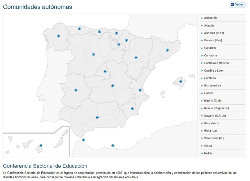 Link to the Education authorities in the autonomous communities