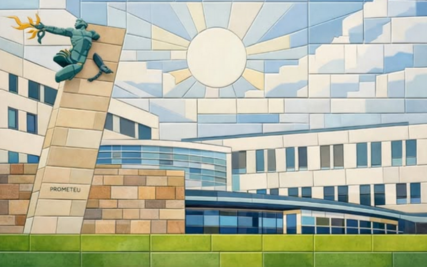 composición en mosaico de los edificios más representativos de la Universidad do Minho