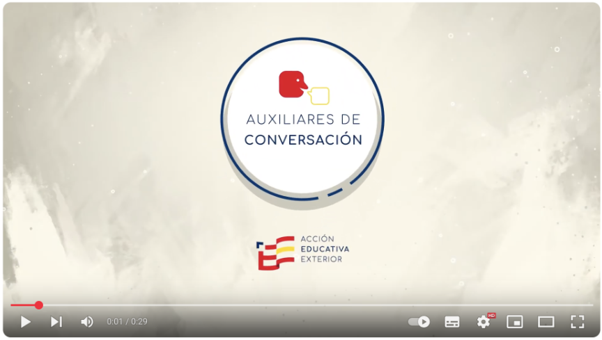 Imagen captura Youtube auxiliares conversación españoles en el extranjero