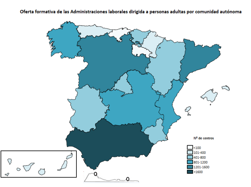 Mapa de centros adscritos