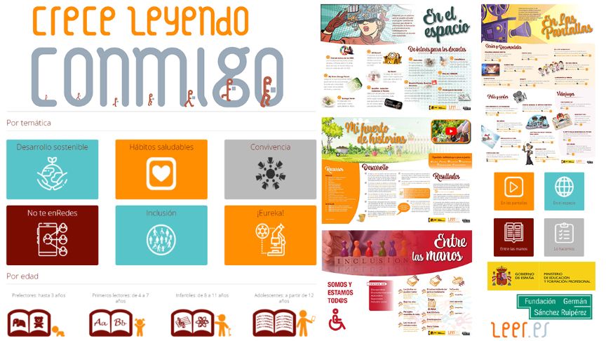 Infografía con los recursos del proyecto Crece leyendo conmigo