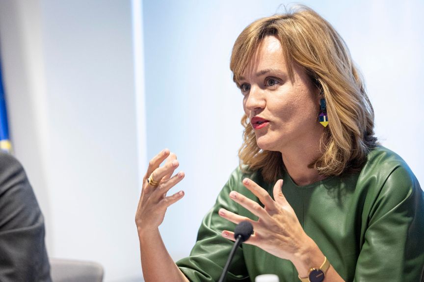 La ministra Pilar Alegría en Vitoria