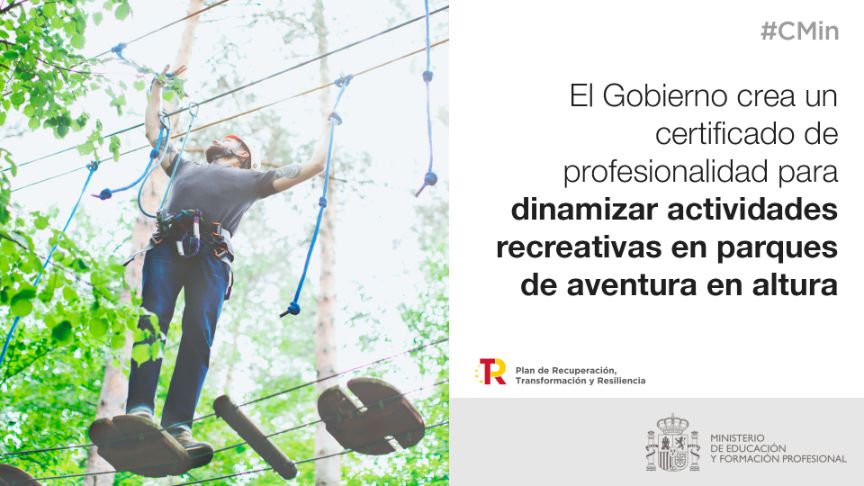 El Gobierno crea un nuevo certificado de profesionalidad para trabajar en parques de aventura en altura