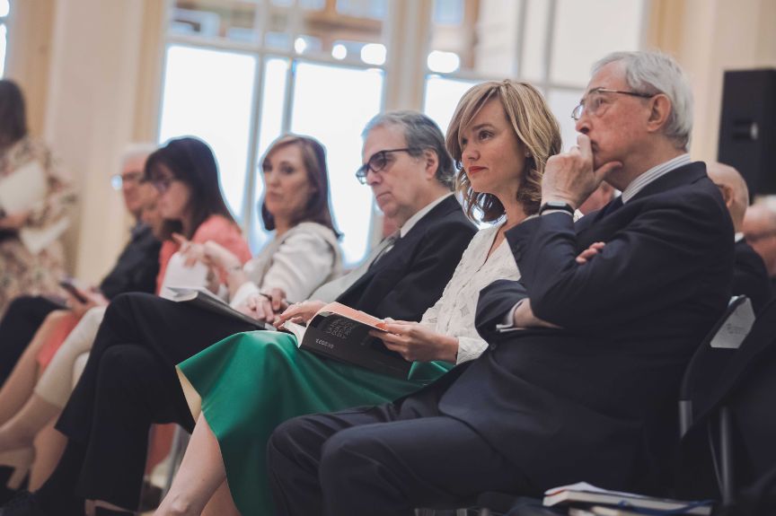 La ministra Pilar Alegría en la presentación del Informe del CES