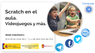 Portada del curso "Scratch en el aula: Videojuegos y más"