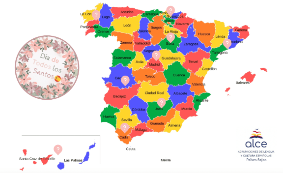 Mapa de España 1 de noviembre
