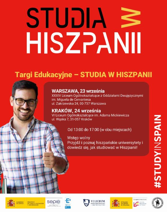 Cartel de la Feria de Universidades españolas en Polonia 2024