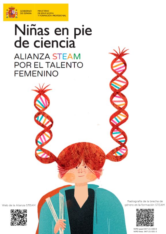 Descarga Cartel 11 de febrero niña con coletas cadena de ADN