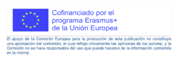 Logo reconocimiento financiación Erasmus plus y Unión Europea
