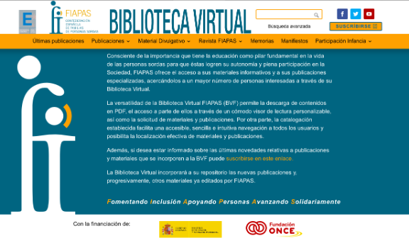 captura de la web de la biblioteca de FIAPAS