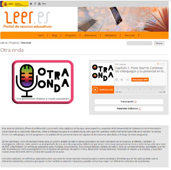 captura de la web de leer.es con el proyecto