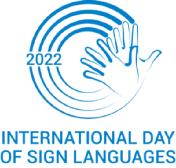 Logo del día internacional de la lengua de signos