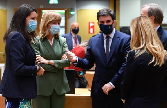 Pilar Alegría en el Consejo de Ministros de la UE