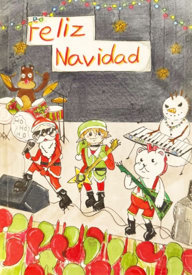 Postal ganadora y finalista del III concurso de postales navideñas.