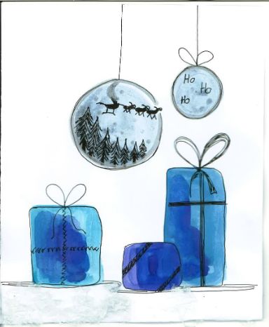 Postal ganadora y finalista del III concurso de postales navideñas.