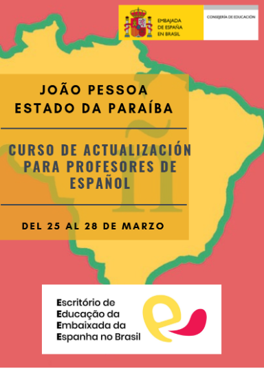 Cartel Curso Actualización Profesores para profesores en Paraiba marzo 2019