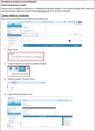 Como elaborar listado PAU