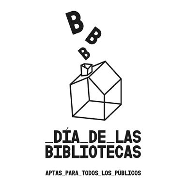 Cartel día de las bibliotecas con el lema: Aptas para todos los publicos