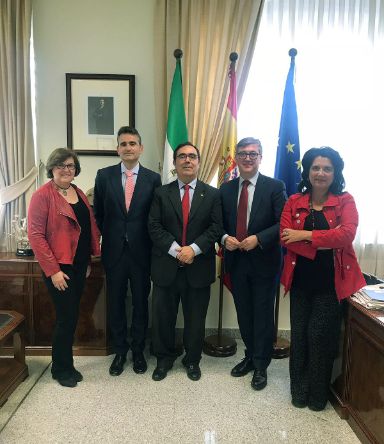 Marcial Marín junto a otros ponentes de las Jornadas de la Universidad Pablo de Olavide de Sevilla