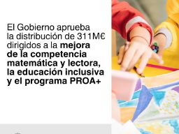 Imagen del artículo El Gobierno afianza su compromiso con la educación con el reparto de 311 millones de euros a las comunidades autónomas