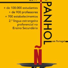 Cartel diseñado por Bernardino Cerviño Castro, docente y secretario del Instituto Español Giner de los Ríos de Lisboa. Versión en portugués.