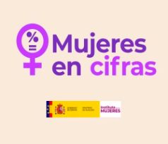 Mujeres en cifras con logo de genero mujer