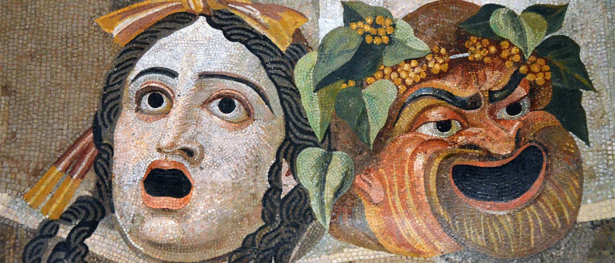 mosaico con máscaras teatro romano