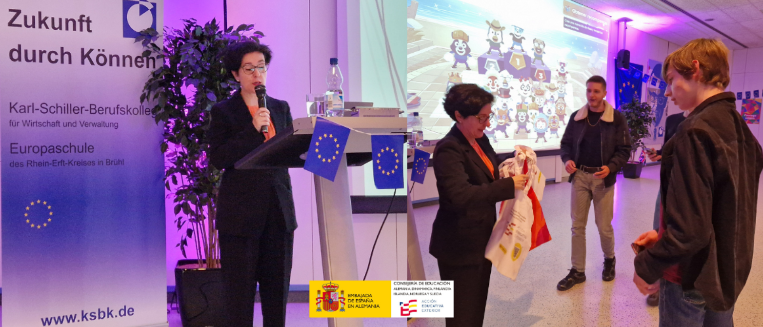 Europatag celebrado el 13.05. en el Karl-Schiller-Berufskolleg de Brühl, Renania del Norte-Westfalia