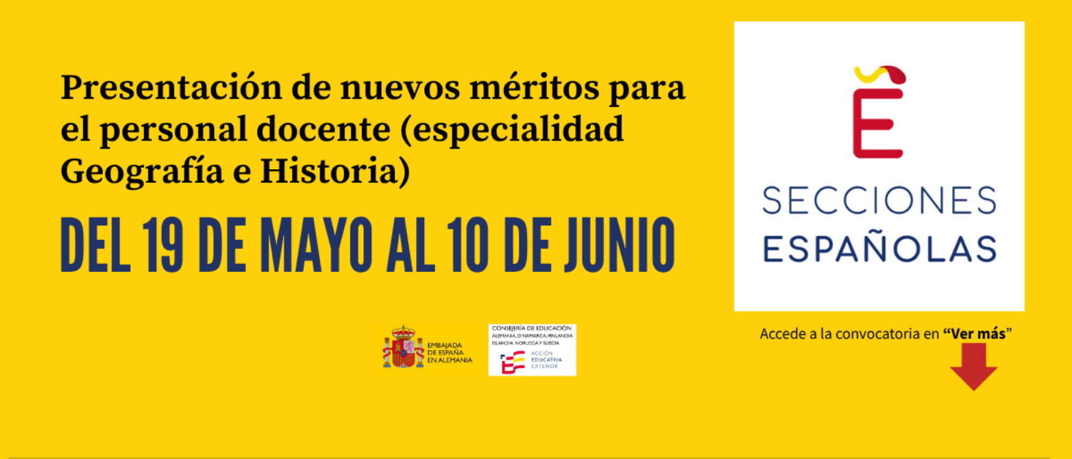 Presentación de nuevos méritos para el curso 2026-2027