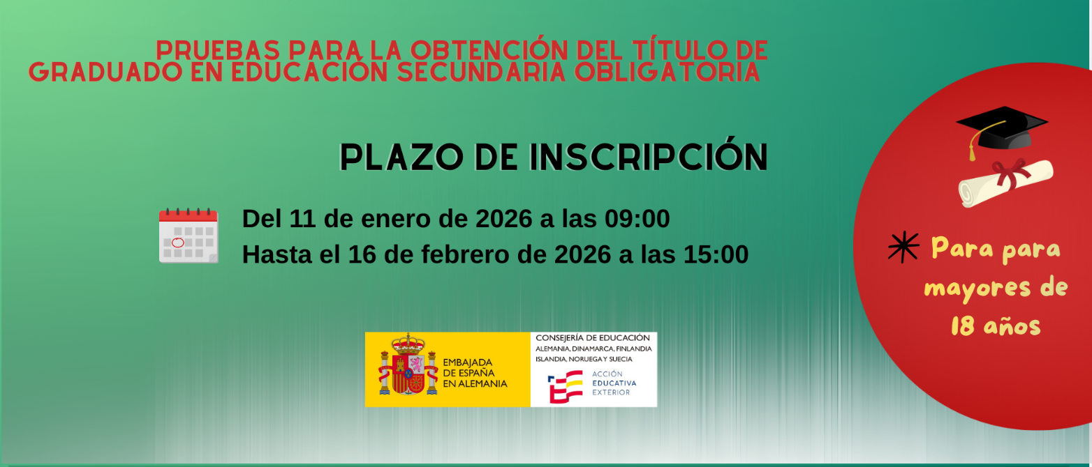Publicada la convocatoria de la prueba de obtención del título de Graduado en Educación Secundaria Obligatoria para mayores de dieciocho años 