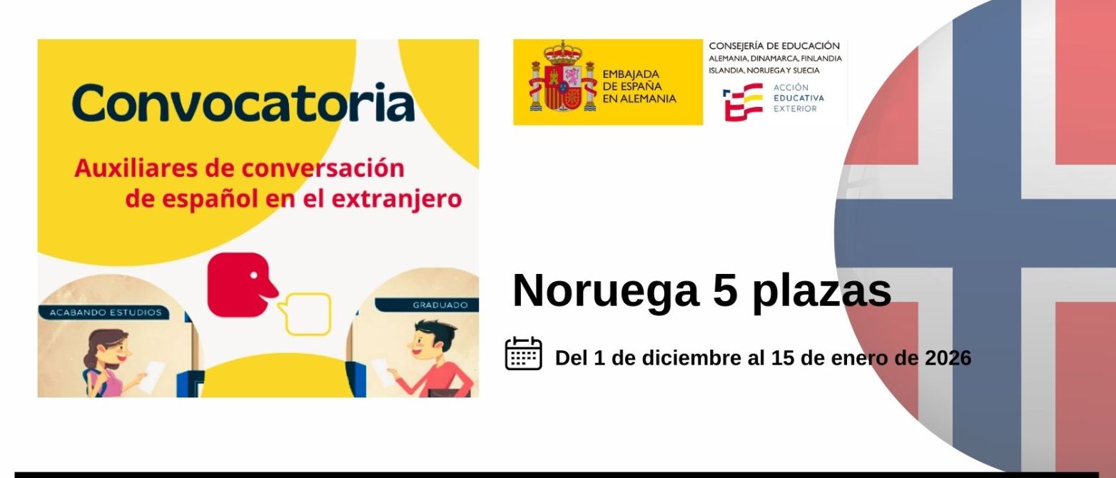 anuncio convocatoria de auxiliares de conversación en noruega