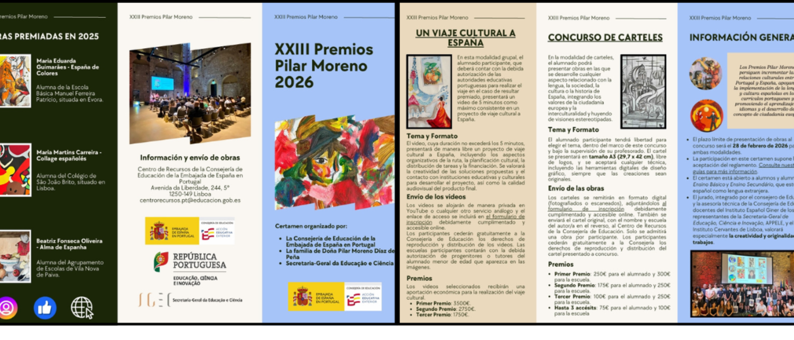 Folleto con instrucciones para los Premios Pilar Moreno 2026