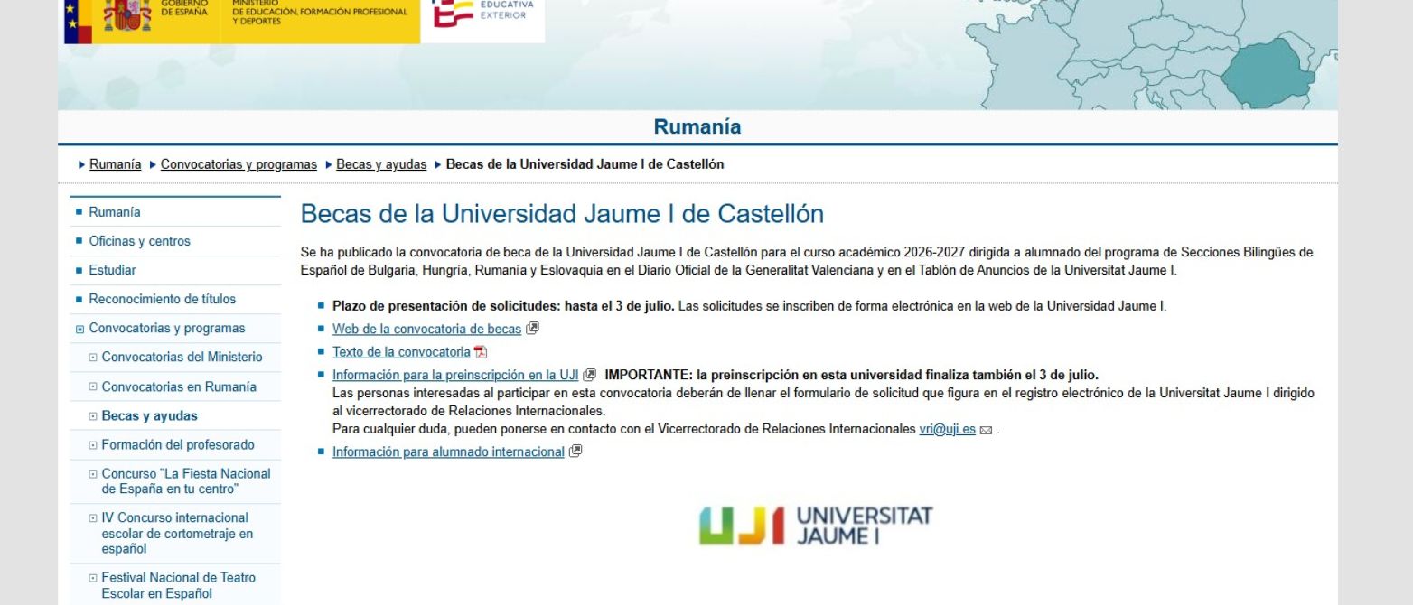 Becas de la Universidad Jaume I