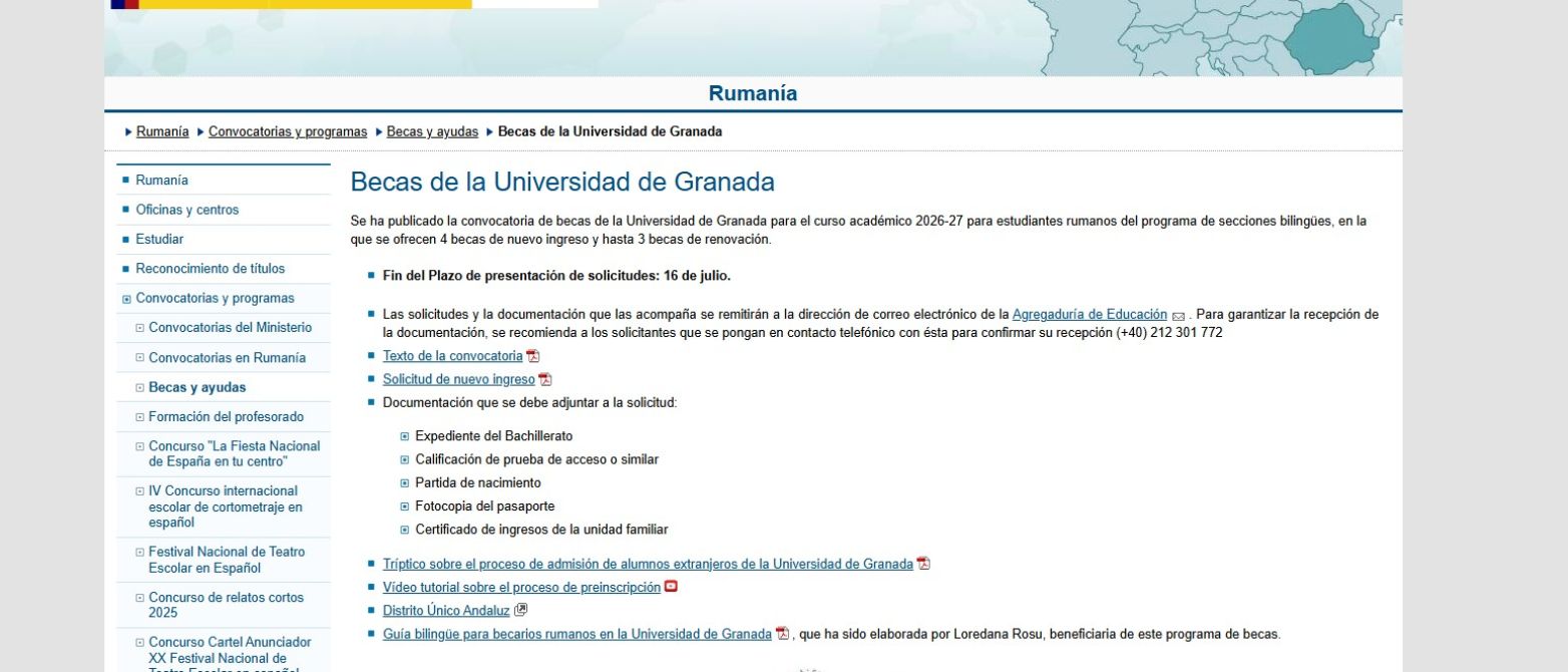 Becas de la UGR 2026