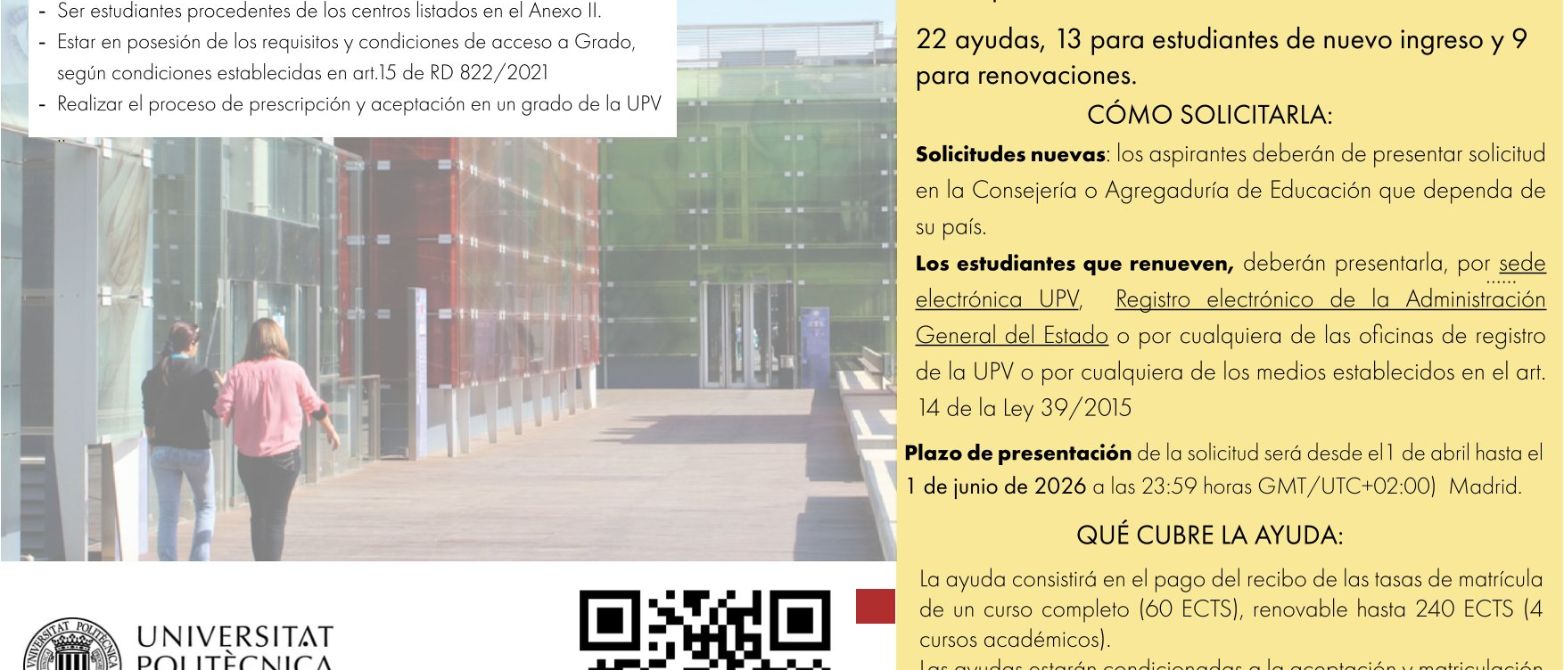 Becas Talento Internacional de la Universidad Politécnica de Valencia