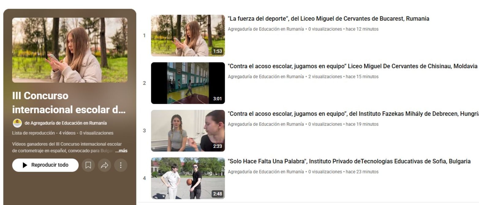 Vídeos ganadores del III Concurso internacional escolar de cortometraje en español