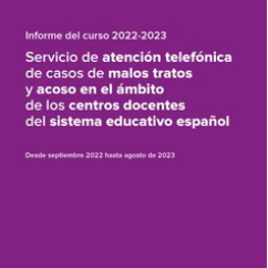 Portada del informe de 2022-2023 del teléfono de atención al acoso escolar