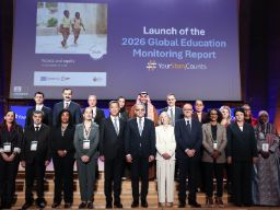 Foto de familia durante la presentación del GEM en la UNESCO