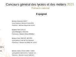 Palmarés del consurso general de lycées de español