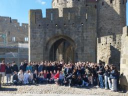 Todos juntos:nuestros alumnos y sus correspondientes del Talaia en Carcassonne