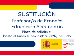 Anuncio sustitución profesor secundaria francés