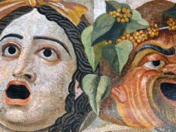 mosaico con máscaras teatro