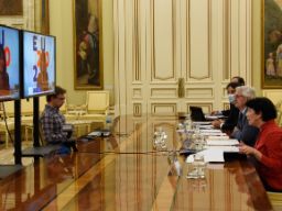 Imagen de la videoconferencia celebrada entre los ministros de Educación de la UE