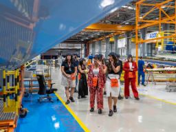 La secretaria general de Formación Profesional, Esther Monterrubio, visita las instalaciones de Airbus en Getafe (Madrid) 